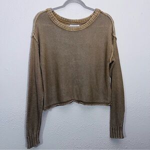American Eagle Sweater Woman SP Oversized Waffle Knit Texture  Roll Hem Comfy